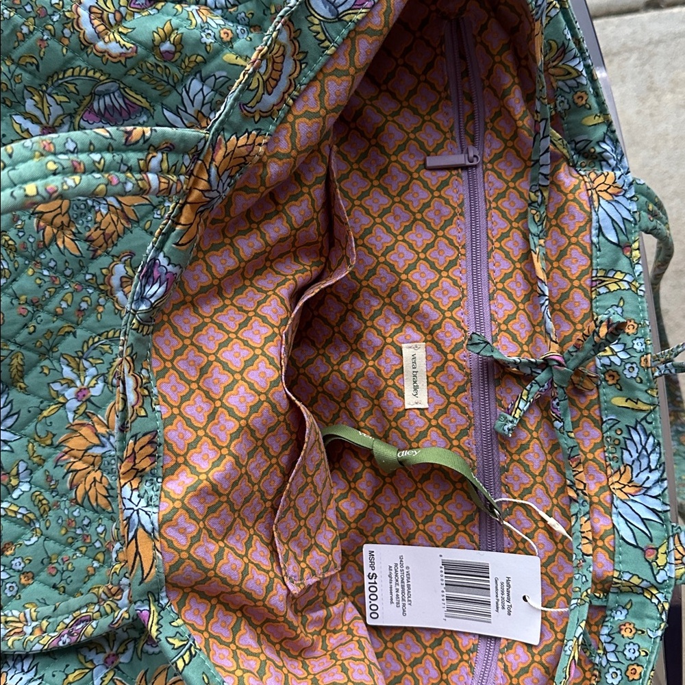 VERA BRADLEY Hathaway Tote 50299-20256 Gemstone Paisley-brand new, never used. - Picture 14 of 14